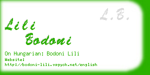 lili bodoni business card